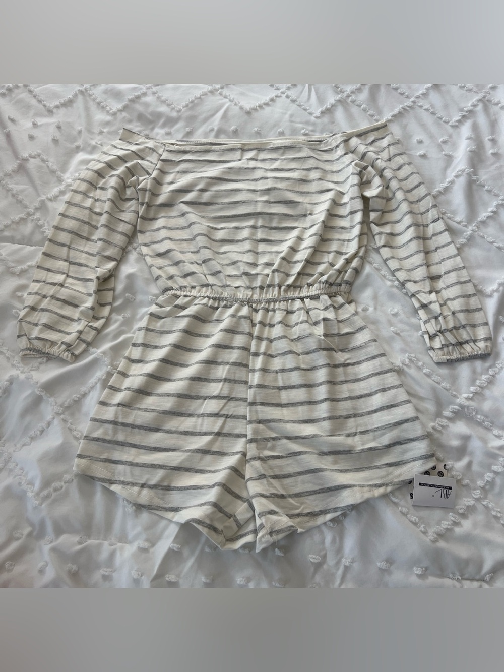 Striped Long Sleeve Romper